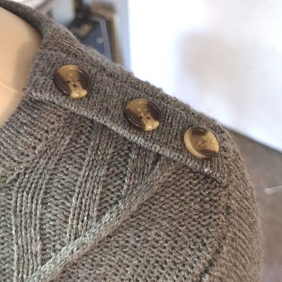 Mak Sweater Women's Size Small Long Gray Embroidered Knit Half Sleeve Dress - Picture 11 of 13